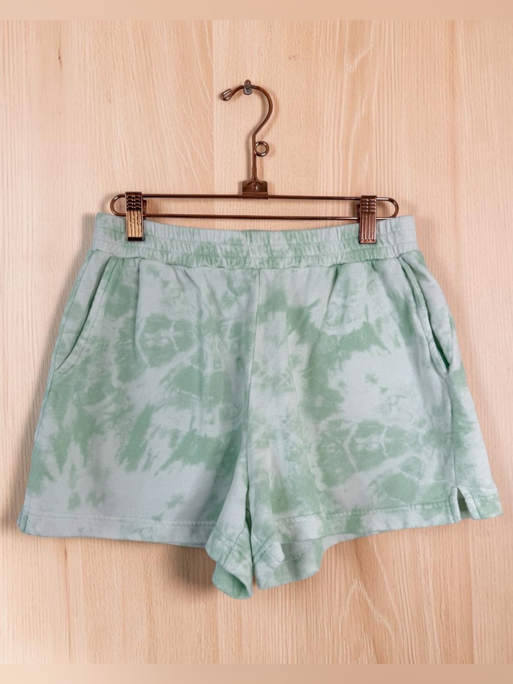 Rails Jane Mint Tie Dye French Terry Sweat Shorts Green White Small